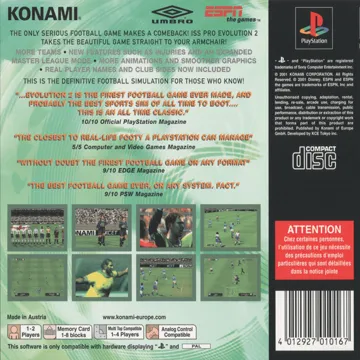 ISS Pro Evolution 2 (EU) box cover back